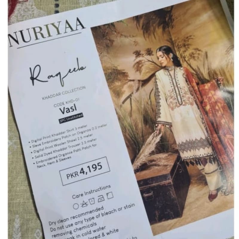3 pcs nuriyaa khaddar collection